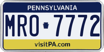 PA license plate MRO7772