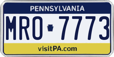 PA license plate MRO7773