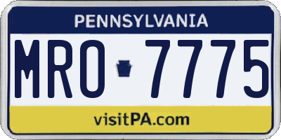 PA license plate MRO7775