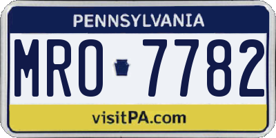 PA license plate MRO7782