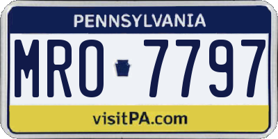 PA license plate MRO7797
