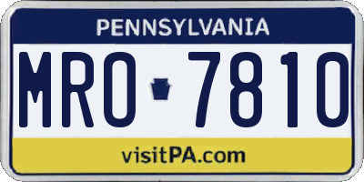 PA license plate MRO7810