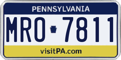 PA license plate MRO7811