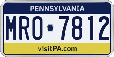 PA license plate MRO7812