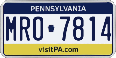 PA license plate MRO7814