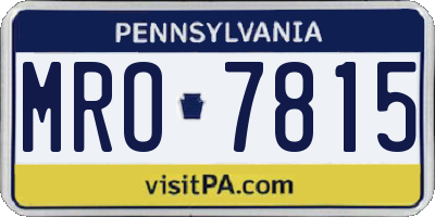 PA license plate MRO7815