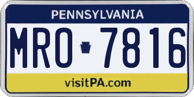 PA license plate MRO7816