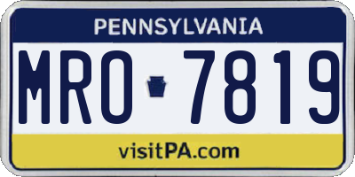 PA license plate MRO7819