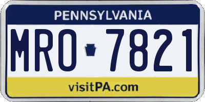 PA license plate MRO7821