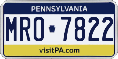 PA license plate MRO7822
