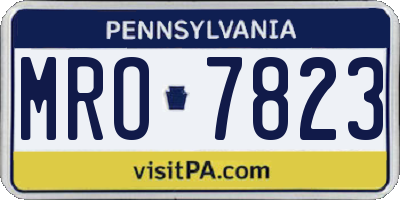 PA license plate MRO7823