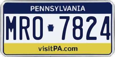 PA license plate MRO7824