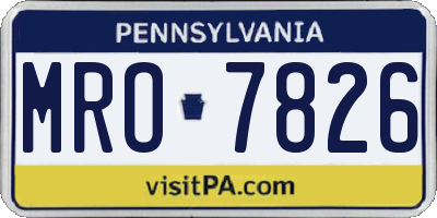 PA license plate MRO7826