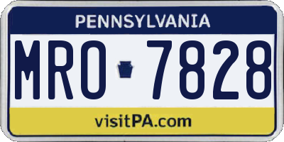 PA license plate MRO7828