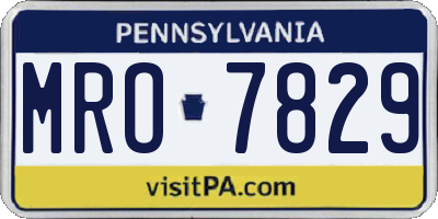 PA license plate MRO7829