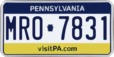 PA license plate MRO7831
