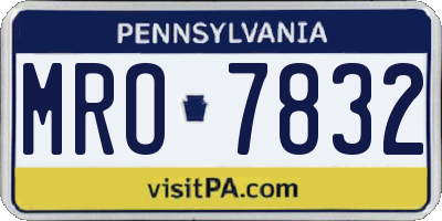 PA license plate MRO7832