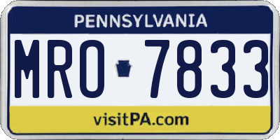 PA license plate MRO7833