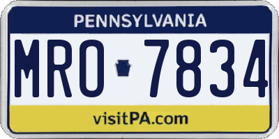 PA license plate MRO7834