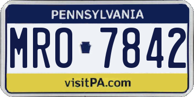PA license plate MRO7842