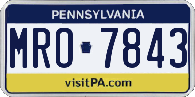 PA license plate MRO7843
