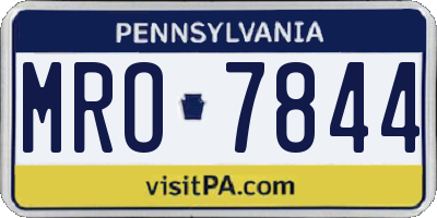PA license plate MRO7844