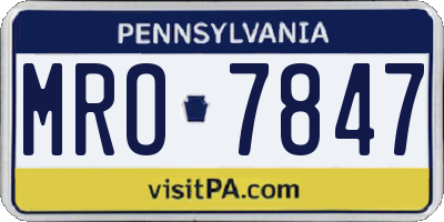 PA license plate MRO7847