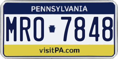 PA license plate MRO7848