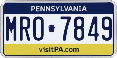 PA license plate MRO7849