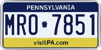 PA license plate MRO7851