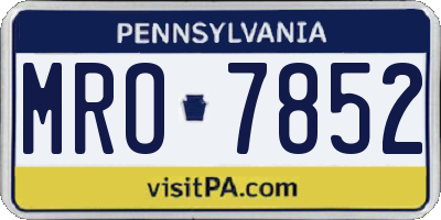 PA license plate MRO7852