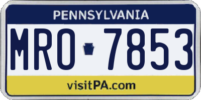 PA license plate MRO7853