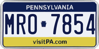 PA license plate MRO7854
