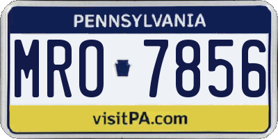 PA license plate MRO7856