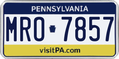 PA license plate MRO7857
