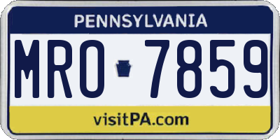 PA license plate MRO7859