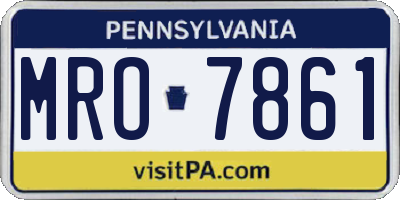 PA license plate MRO7861