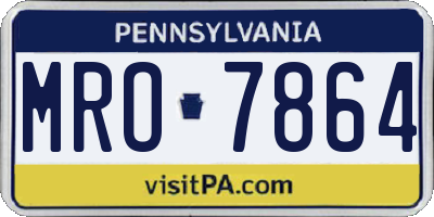 PA license plate MRO7864