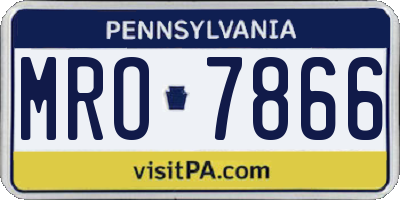 PA license plate MRO7866