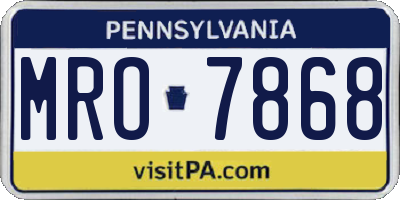 PA license plate MRO7868