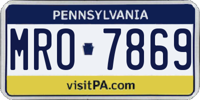 PA license plate MRO7869