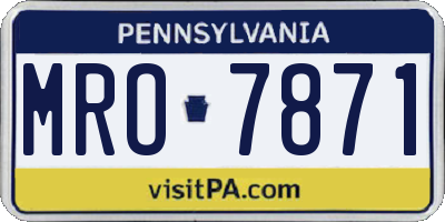 PA license plate MRO7871