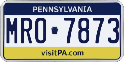 PA license plate MRO7873