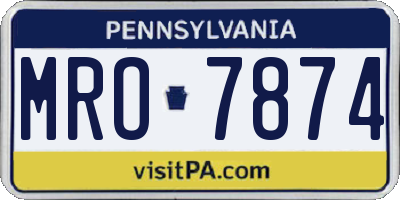 PA license plate MRO7874