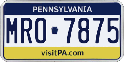 PA license plate MRO7875