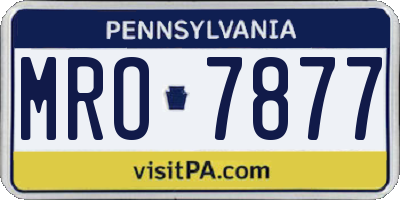 PA license plate MRO7877