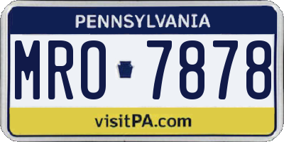 PA license plate MRO7878