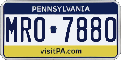 PA license plate MRO7880