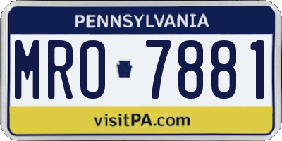 PA license plate MRO7881