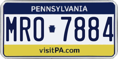 PA license plate MRO7884
